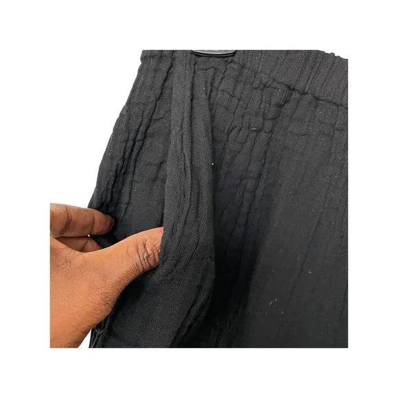 Women's Gauze Boho Wide leg flare Black Pants Sz XS - Picture 4 of 15